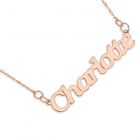 9ct Rose Gold Personalised Name Plate On 16" Trace Chain