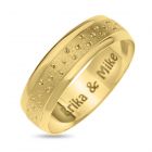9CT Yellow Gold Personalised Gent's 6MM Bubble Wedding Band Ring