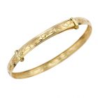 9ct Yellow Gold Hearts and Roses Child's Expander Bangle