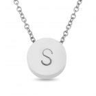 Stainless Steel Personalised One Initial Round Necklace 