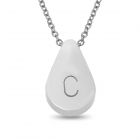 Stainless Steel Personalised One Initial Teardrop Necklace
