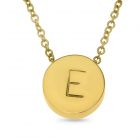 Gold Plated Stainless Steel Personalised One Initial Round Necklace 