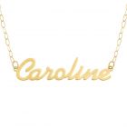 9ct Yellow Gold Personalised Name Plate Necklace On 16" Trace Chain
