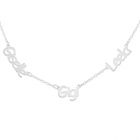 Sterling Silver Personalised Three Names Nacklace On 16" Trace Chain