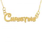 9ct Yellow Gold Funfont Name Plate On 16" Trace Chain