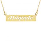 9ct Gold Personalised Name Plate With Cut Out Letters On 16" Trace Chain