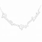 Sterling Silver Three Names Personalised 16" Trace Chain Necklace