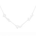 Sterling Silver Personalised Three Names 16" Trace Chain Nacklace