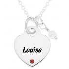 Sterling Silver Personalised CZ Set Heart Padlock Pendant On 18" Trace Chain