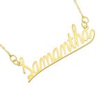 9ct Yellow Gold Underlined Name Plate On 16" Trace Chain