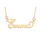 Yellow Gold Plated Silver Personalised Name Necklace On 18" Box Chain
