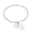 Sterling Silver Personalised With Up To Four Names Belcher Bracelet With Disc And Tree Charm