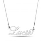 Sterling Silver Personalised Name Necklace On 18" Box Chain