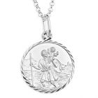 Sterling Silver Personalised St. Christopher Pendant on 20" Belcher Chain