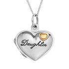 Sterling Silver Personalised Daughter Heart Locket On 18" Curb Chain