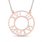 Rose Gold Plated Silver Personalised Roman Numeral Necklace On 18" Trace Chain