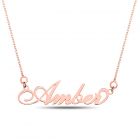 Rose Gold Plated Silver Personalised Name Necklace On 18" Box Chain
