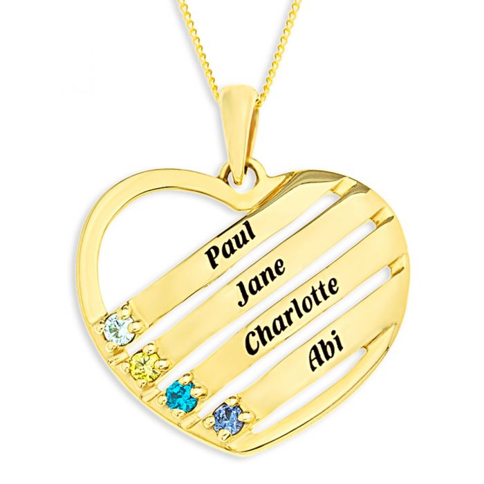 Personalized Family Tree Pendant with Names [Silver & Gold] | FARUZO