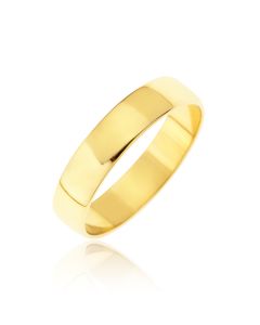 9ct Yellow Gold  D Shape 4mm Band Width Unisex Wedding Ring