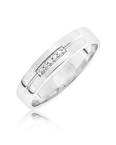 9ct White Gold Dia 'I Love You' Band Ring