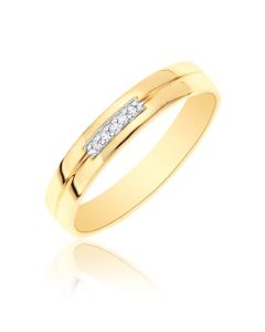 9ct Yellow Gold Diamond Set Band Ring