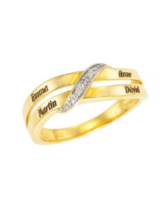 9ct Yellow Gold Personalised Dia Set Ring