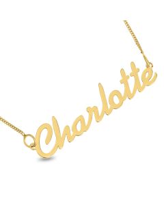 9ct Gold Name Plate Necklace On 18" Curb chain
