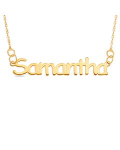 9ct Yellow Gold Personalised Name Plate Necklace