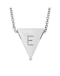 Stainless Steel Personalised One Initial Triangle Necklace