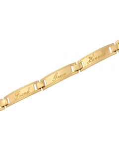 9ct Yellow Gold Personalised Family Bracelet