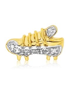 9ct Yellow Gold Football Boot Diamond-Set Stud Earrings