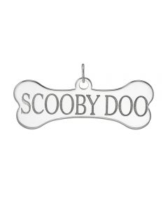 Silver Silver Personalised Pet Bone ID Tag for Dogs and Cats complete with split ring