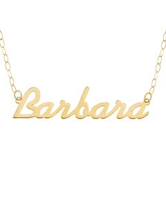 9ct Yellow Gold Extra Thickness Name Necklace On 18" Trace Chain
