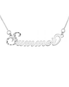 Silver Personalised Name Plate Necklace on 16" Silver Box Chain