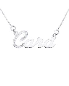Silver Personalised Name Plate Necklace on 16" Box Chain