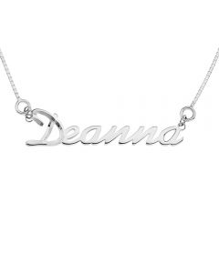 Sterling Silver Personalised Name Plate Necklace on 18" Box Chain