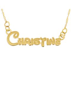 9ct Yellow Gold Funfont Name Plate On 16" Trace Chain