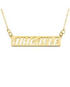9ct Gold Personalised Name Plate With All Capital Letters On 16" Trace Chain
