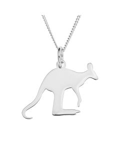Sterling Silver Kangaroo Pendant On 18" Curb Chain