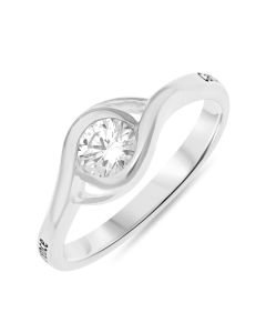 Sterling Silver Personalised White Cubic Zirconia Set Ring