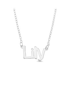 Sterling Silver Personalised Name Necklace On 18" Trace Chain