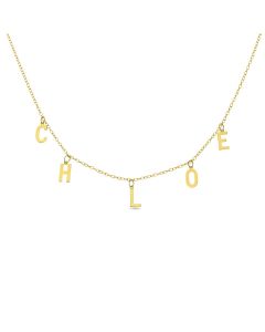 9ct Yellow Gold Personalised Choker Necklet