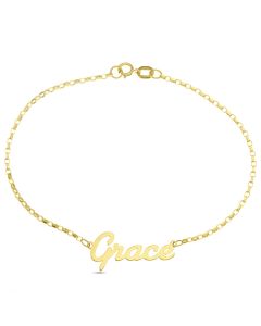 9ct Gold Name Plate 6.5" Belcher Chain Bracelet