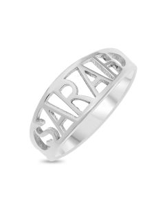 Sterling Silver Personalised Cut Out Name Ring