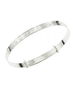 Sterling Silver 'Twinkle Twinkle' Message Expander Bangle