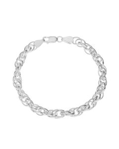 Sterling Silver Plain Oval Link 7.5" Bracelet