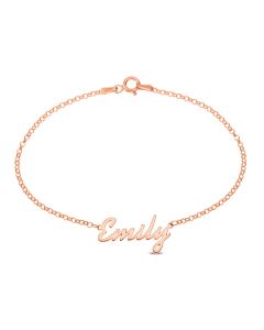 Rose Gold Plated Sterling Silver Personalised Name Plate 5.25" Belcher Chain Bracelet