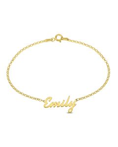Gold Plated Sterling Silver Personalised Name Plate 5.25" Belcher Chain Bracelet