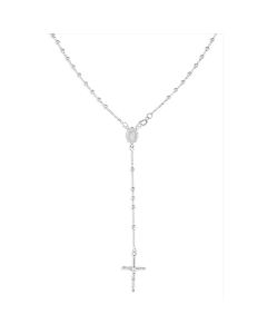 Sterling Silver Rosary with Virgin Mary and Crucifix 16" Necklet 
