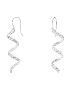 Sterling Silver Ice Glitz Crystal Spriral Drop Earrings